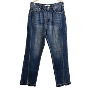 Kancan Hi Rise Split Hem Straight leg Jeans 27 waist Stretch